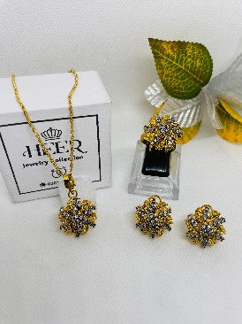 Judao Locket Set 22-K Gold Plated ( GJM-25-50 ) - Heer Jewellery