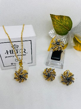 Judao Locket Set 22-K Gold Plated ( GJM-25-50 ) - Heer Jewellery
