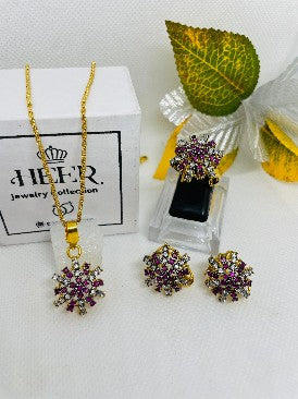 Judao Locket Set 22-K Gold Plated ( GJM-25-50 ) - Heer Jewellery