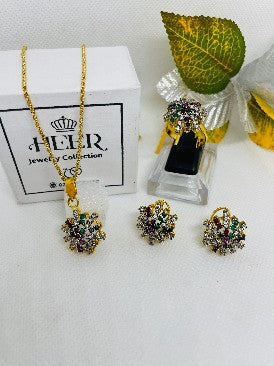 Judao Locket Set 22-K Gold Plated ( GJM-25-50 ) - Heer Jewellery