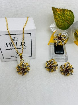 Judao Locket Set 22-K Gold Plated ( GJM-25-50 ) - Heer Jewellery