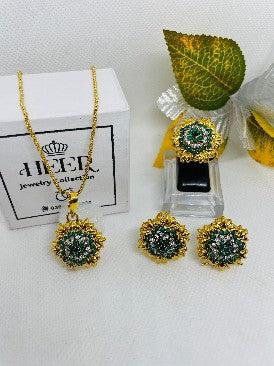 Judao Locket Set 22-K Gold Plated ( GJM-25-49 ) - Heer Jewellery