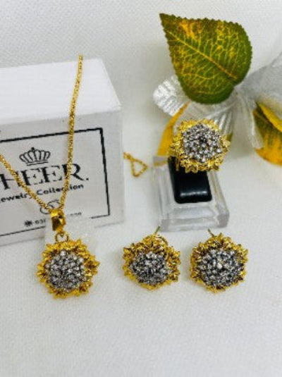 Judao Locket Set 22-K Gold Plated ( GJM-25-49 ) - Heer Jewellery