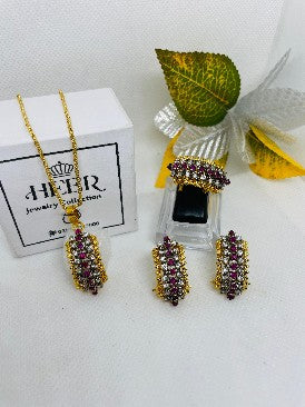 Judao Locket Set 22-K Gold Plated ( GJM-25-48 ) - Heer Jewellery
