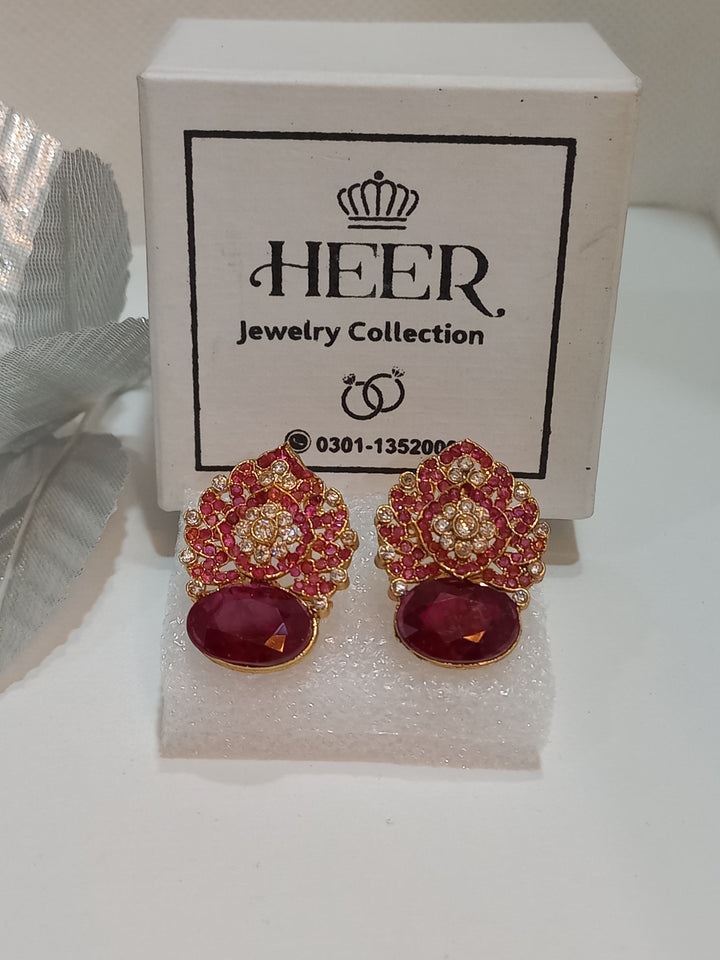 Nurattan Hand Made Earrings (Multi) with real Zircons (JUM-25-26) - Heer Jewellery