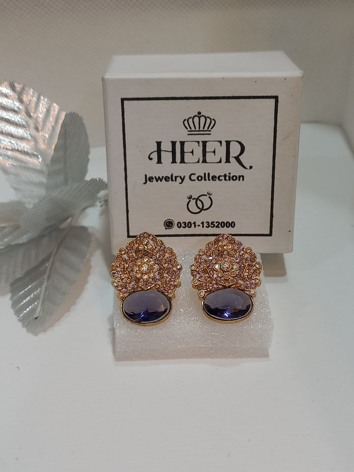 Nurattan Hand Made Earrings (Multi) with real Zircons (JUM-25-26) - Heer Jewellery