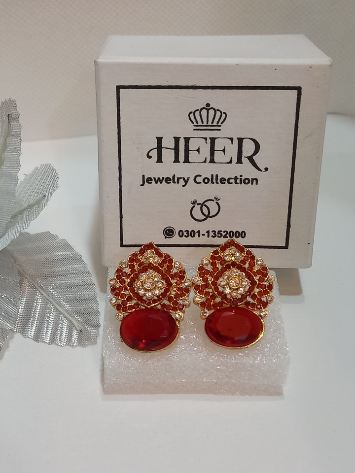 Nurattan Hand Made Earrings (Multi) with real Zircons (JUM-25-26) - Heer Jewellery