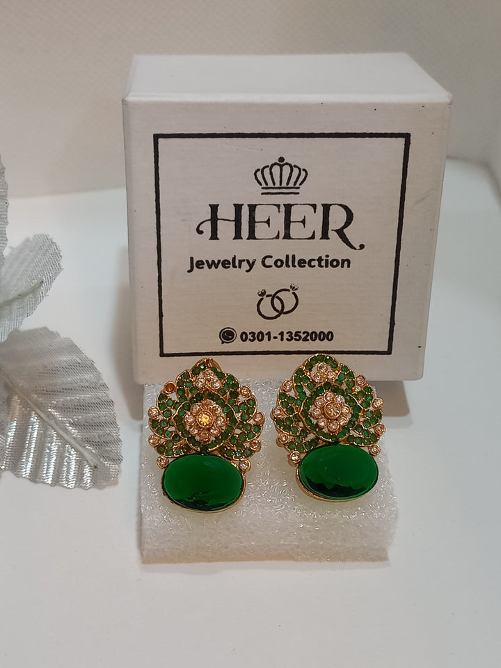 Nurattan Hand Made Earrings (Multi) with real Zircons (JUM-25-26) - Heer Jewellery
