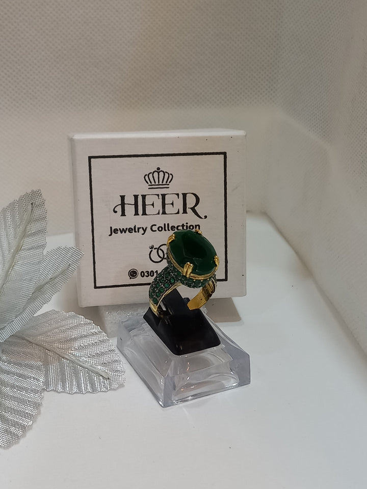 Egyptian Cut Hand Made Ring with Zircons (RG-25-36) - Heer Jewellery