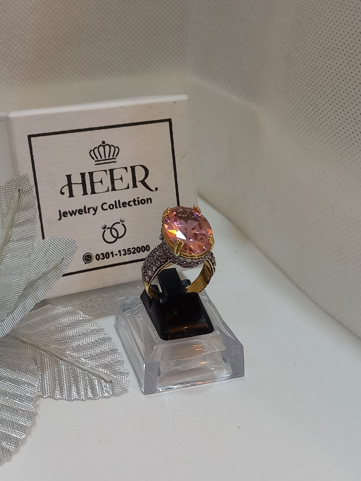 Egyptian Cut Hand Made Ring with Zircons (RG-25-36) - Heer Jewellery