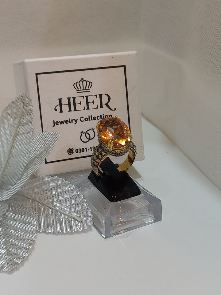 Egyptian Cut Hand Made Ring with Zircons (RG-25-36) - Heer Jewellery