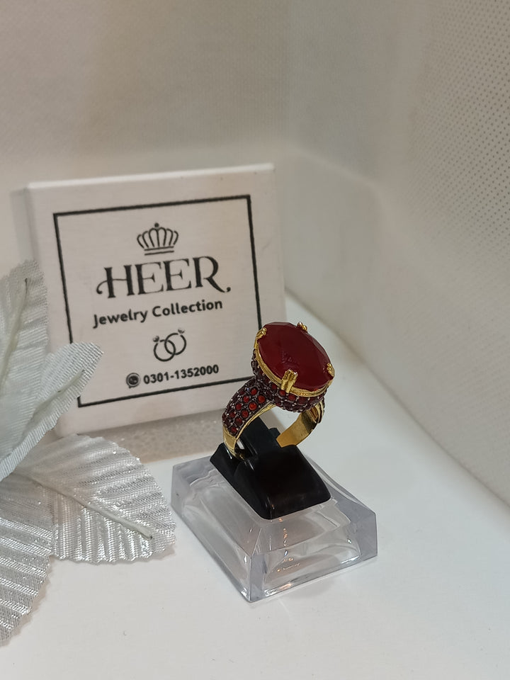 Egyptian Cut Hand Made Ring with Zircons (RG-25-36) - Heer Jewellery