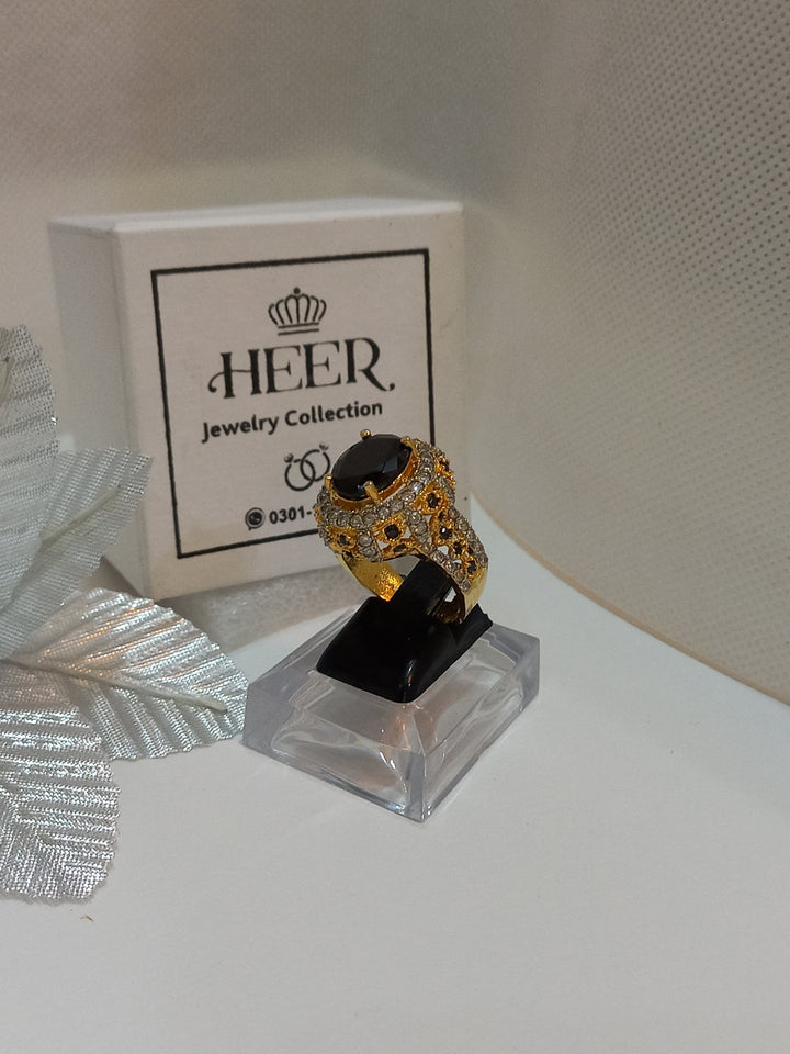 Egyption Cut Hand Made Ring with Zircons (RG-25-37) - Heer Jewellery
