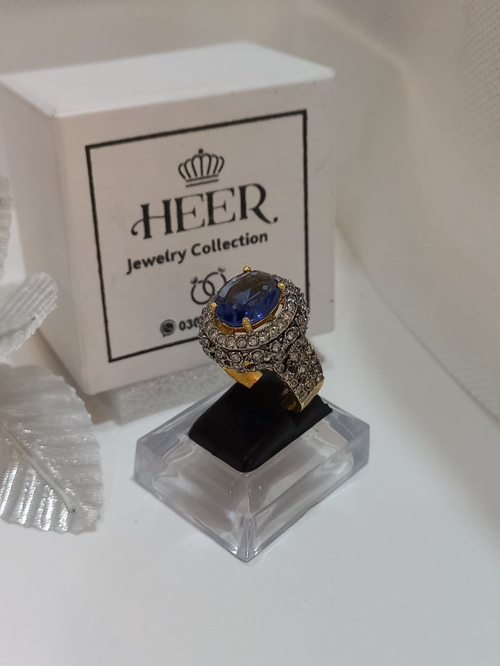 Egyption Cut Hand Made Ring with Zircons (RG-25-37) - Heer Jewellery