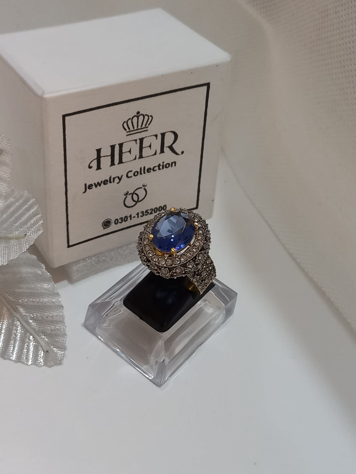 Egyption Cut Hand Made Ring with Zircons (RG-25-37) - Heer Jewellery