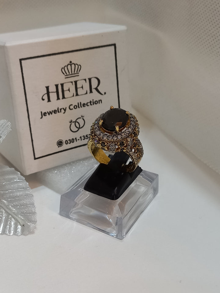 Egyption Cut Hand Made Ring with Zircons (RG-25-37) - Heer Jewellery
