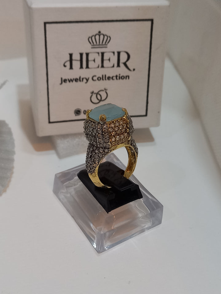 Egyption Cut Hand Made Ring with Zircons (RG-25-38) - Heer Jewellery