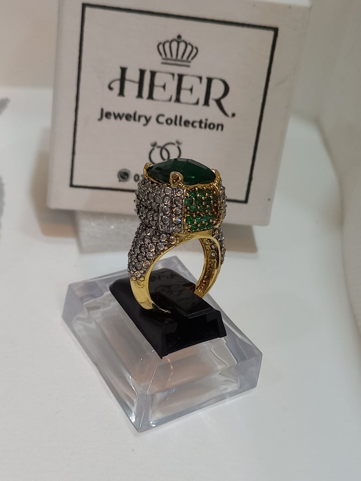 Egyption Cut Hand Made Ring with Zircons (RG-25-38) - Heer Jewellery