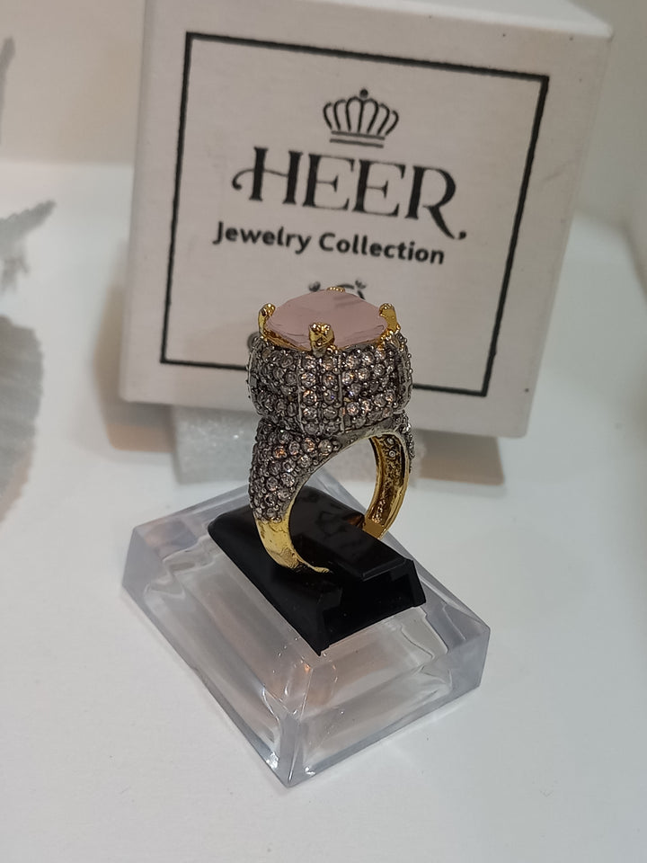 Egyption Cut Hand Made Ring with Zircons (RG-25-38) - Heer Jewellery