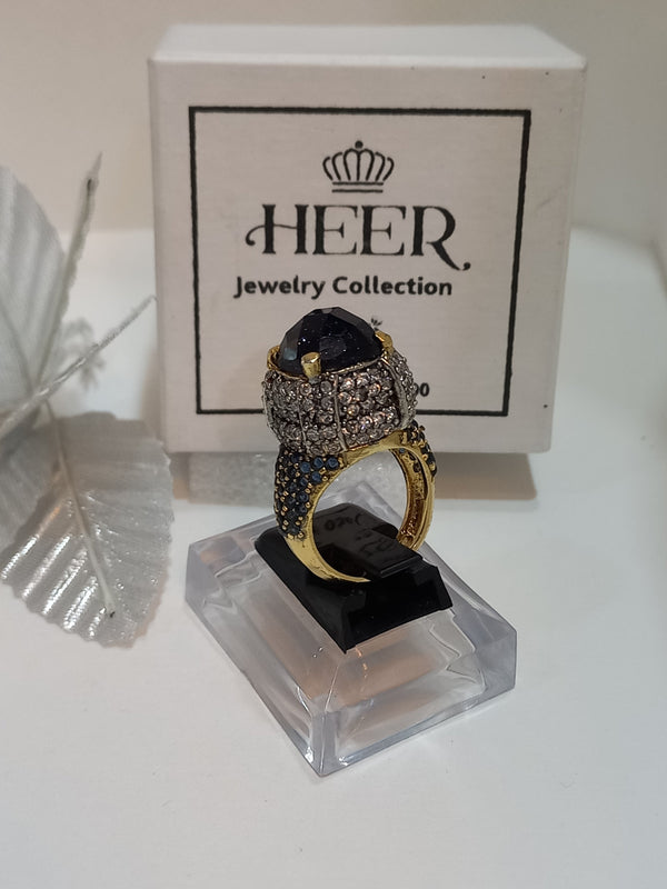 Egyption Cut Hand Made Ring with Zircons (RG-25-38) - Heer Jewellery