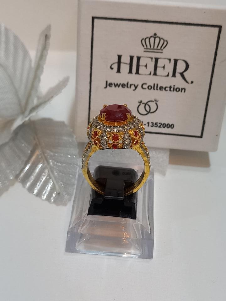 Egyption Cut Hand Made Ring with Zircons (RG-25-37) - Heer Jewellery