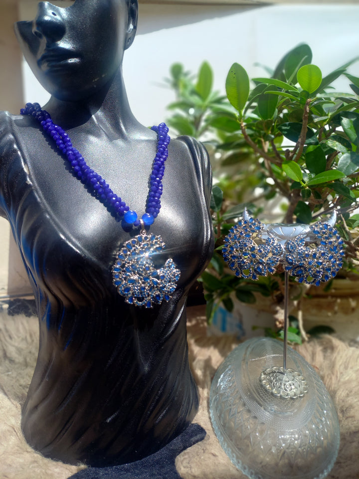 Heer Omega Long Broach Mala Set (Mala-25-35) - Heer Jewellery