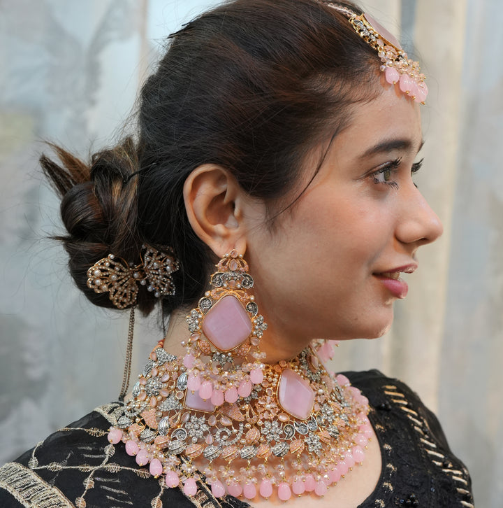 Bridal Collar Set with Jhomer - Heer Jewellery