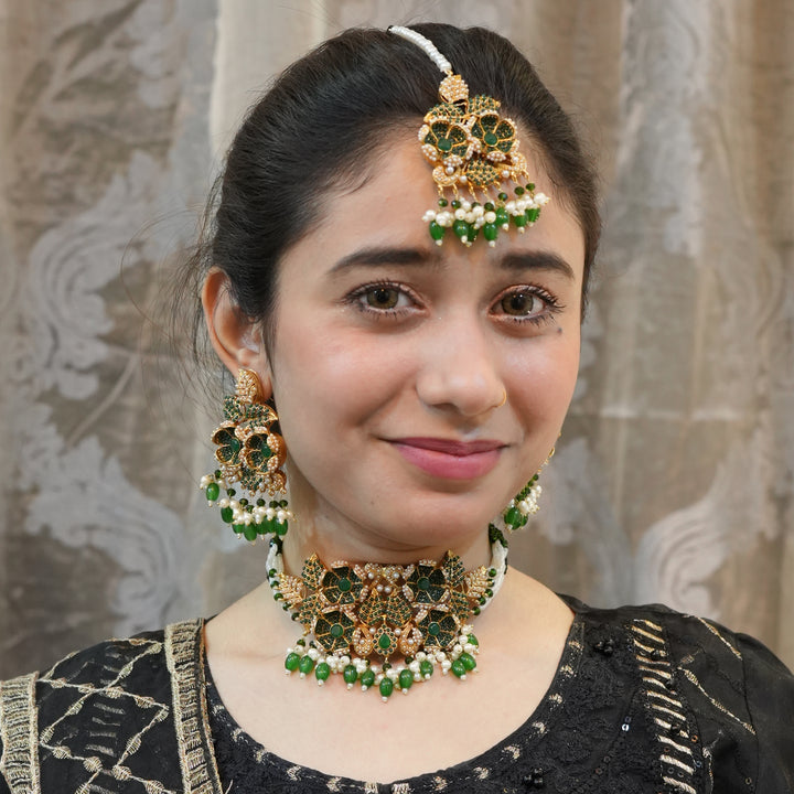Heer Turkish Noratan Chokar Set with Tika - Heer Jewellery