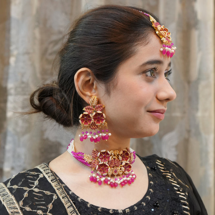 Heer Turkish Noratan Chokar Set with Tika - Heer Jewellery