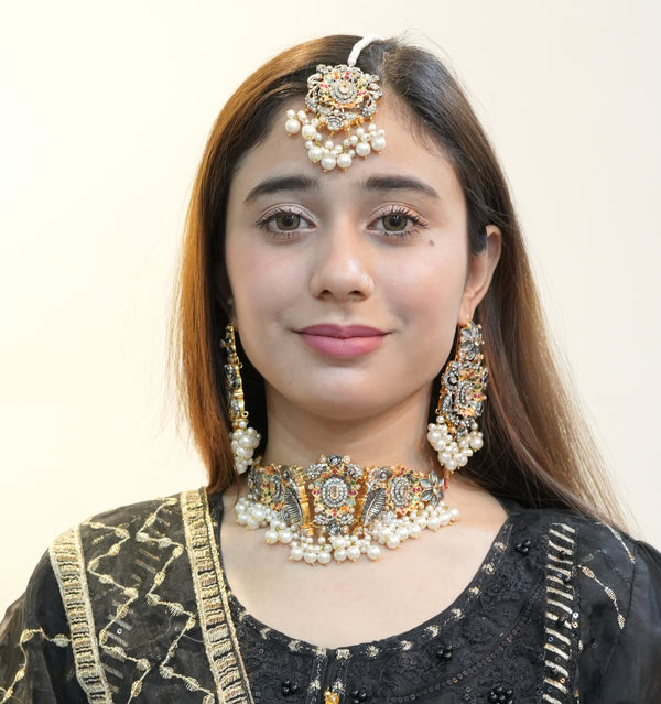 Heer Designer Chokar Set with Tika - Heer Jewellery