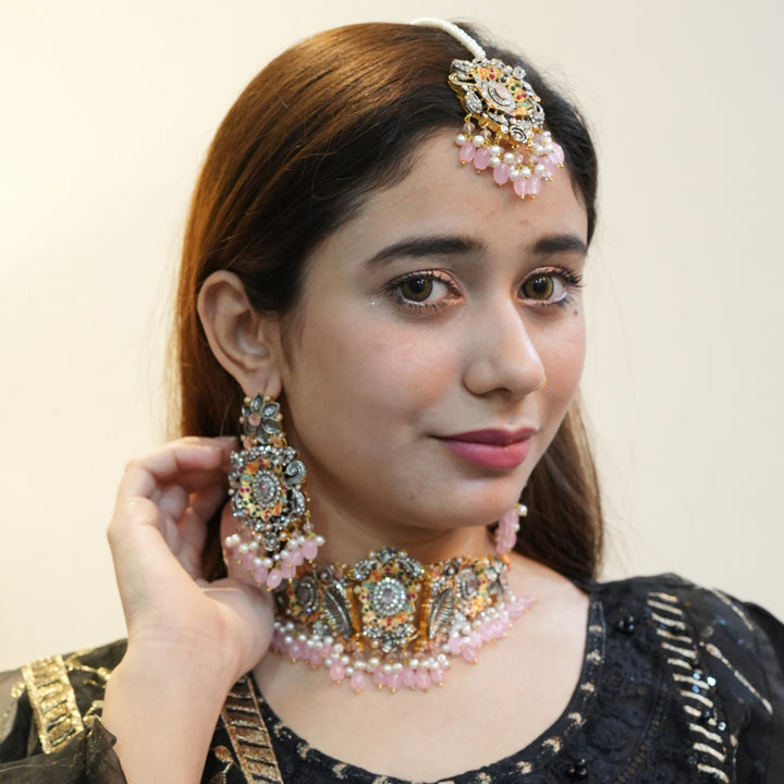 Heer Designer Chokar Set with Tika - Heer Jewellery