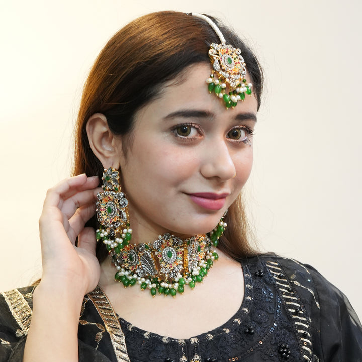 Heer Designer Chokar Set with Tika - Heer Jewellery