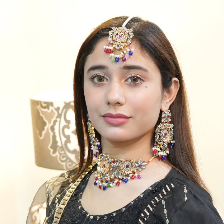 Heer Designer Chokar Set with Tika - Heer Jewellery