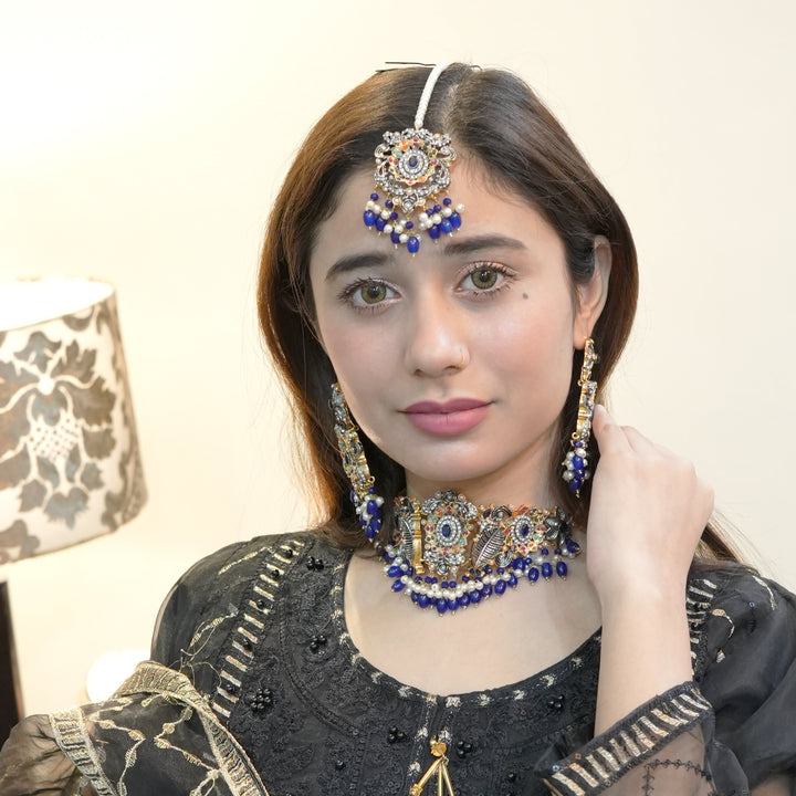 Heer Designer Chokar Set with Tika - Heer Jewellery