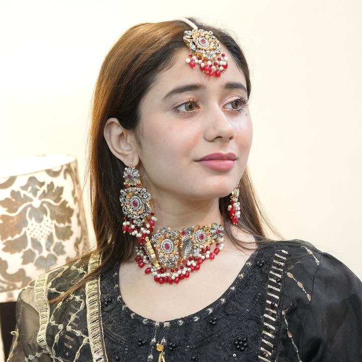 Heer Designer Chokar Set with Tika - Heer Jewellery