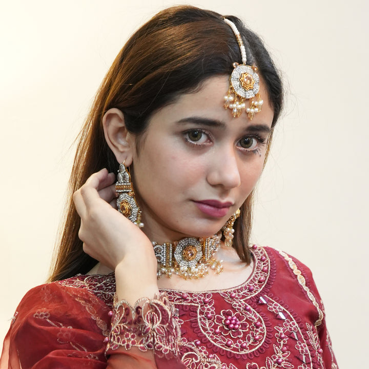 Heer Chokar Multi set with Tika - Heer Jewellery