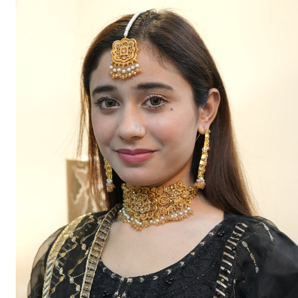 Heer Designer Chokar Coller Set with Tika - Heer Jewellery