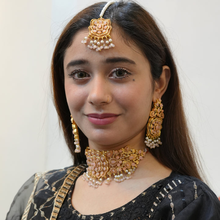 Heer Designer Chokar Coller Set with Tika - Heer Jewellery