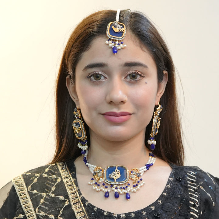 Heer Glass Chokar Set with Tika - Heer Jewellery