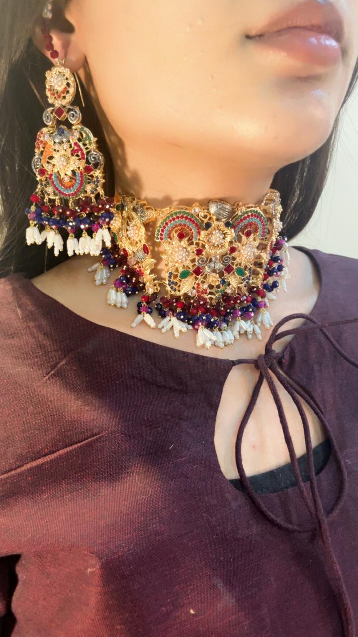 Heer Designer Chookar Set with Tikka - 15 - Heer Jewellery