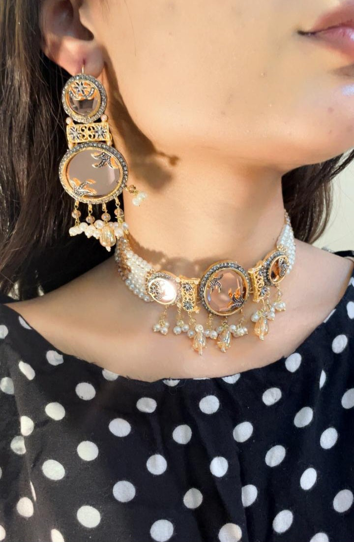 Heer Designer Chokar Set with Tika - Heer Jewellery