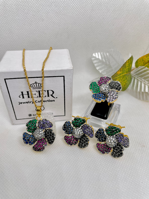 Judao Locket Set 22-K Gold Plated ( GJM-25-47 ) - Heer Jewellery