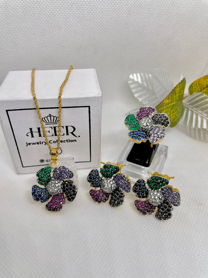 Judao Locket Set 22-K Gold Plated ( GJM-25-47 ) - Heer Jewellery