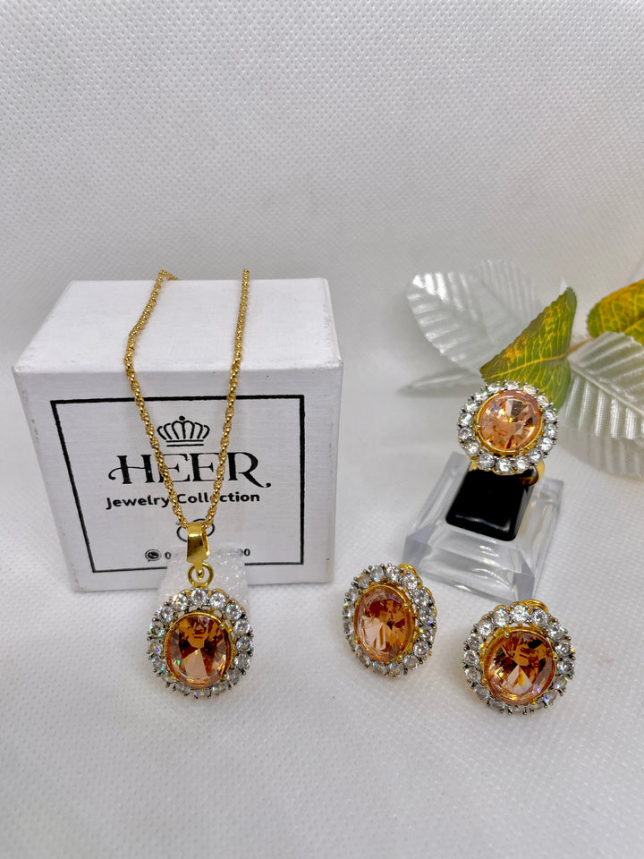 Extravagant 22-K Gold Plated Premium Locket Set - Heer Jewellery